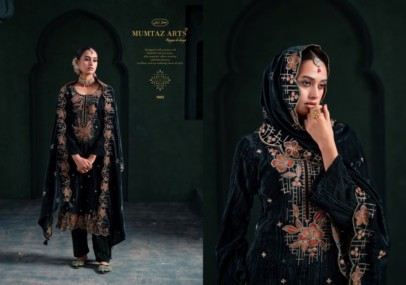 Gulbahar By Mumtaz Arts Crush Velvet Designer Salwar Suits 